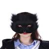 BXT Fuzzy Cosplay Mask, Animal Costume Headgear Half Face for Halloween Masquerade(Black) view 4