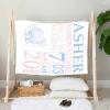 Yeshop Elephant Birth Information Personalized Receiving Baby Blankets for Girls Boys Kids with Name,Customized Swaddle Blankets Gift for Newborn Crib Infants 30x40 Inches view 3