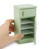 1/12 Scale Dollhouse Fridge Kitchen Furniture Miniature Simple Retro Style Refrigerator Prop Delicate Refrigerator Model Decor High Simulation Accessory Pretend Play (Light Green) view 1