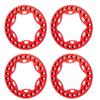 RCLIONS 4pcs Aluminum Alloy 1.9inch RC Beadlock Wheel Rim Replacement Ring for 1:10th RC Crawler Car 1.9" Wheels/Rims (Red) view 1