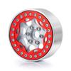 RCLIONS 4pcs Aluminum Alloy 1.9inch RC Beadlock Wheel Rim Replacement Ring for 1:10th RC Crawler Car 1.9" Wheels/Rims (Red) view 3
