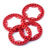 RCLIONS 4pcs Aluminum Alloy 1.9inch RC Beadlock Wheel Rim Replacement Ring for 1:10th RC Crawler Car 1.9" Wheels/Rims (Red) view 4