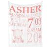 Yeshop Hippo Birth Information Personalized Receiving Baby Blankets for Girls Boys Kids with Name,Customized Swaddle Blankets Gift for Newborn Crib Infants 30x40 Inches view 1