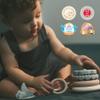 Moonkie Stacks of Circles Soft Teething Toy | Educational Learning Baby Toy | Stacking Ring Toys for Babies Boy and Girl | 7 Piece Teethers Set view 2