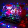 Berry President Transparent Electric Gear Train Toy with Flashing Lights and Music, Battery Operated Bump & Go Action Train Toys for 3 4 5 6 Year Old Boys Toddlers view 3