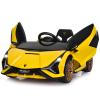 INFANS 12V Licensed Lamborghini Sian Kids Ride On Car with Parent Remote Control, Spring Suspension, MP3 Player, Electric Toy Roadster Carbon Fiber Textured for Toddler (Yellow) view 1