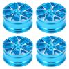Dilwe RC Wheel Hub, 4Pcs/Set Metal Wheel Rims Aluminum Alloy Wheel Hub RC Accessories Wheel Rim for 1/10 Flat Sports Car(Blue) view 1