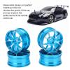 Dilwe RC Wheel Hub, 4Pcs/Set Metal Wheel Rims Aluminum Alloy Wheel Hub RC Accessories Wheel Rim for 1/10 Flat Sports Car(Blue) view 4