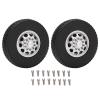 1/14 RC Car Tires, Rubber Construction for Enhanced Grip 1/14 Scale Tractor Truck Wheels 2Pcs Front Hub Assembly for RC Enthusiasts, Hobbyists view 1