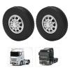 1/14 RC Car Tires, Rubber Construction for Enhanced Grip 1/14 Scale Tractor Truck Wheels 2Pcs Front Hub Assembly for RC Enthusiasts, Hobbyists view 3