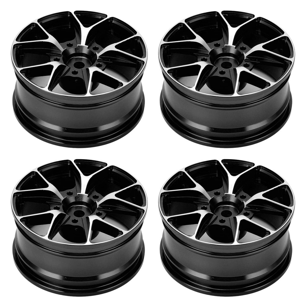 RC Wheel Hub, 4Pcs/Set Aluminum Alloy Wheel Hub RC Accessories for 1/10 Flat Sports Car(Black)