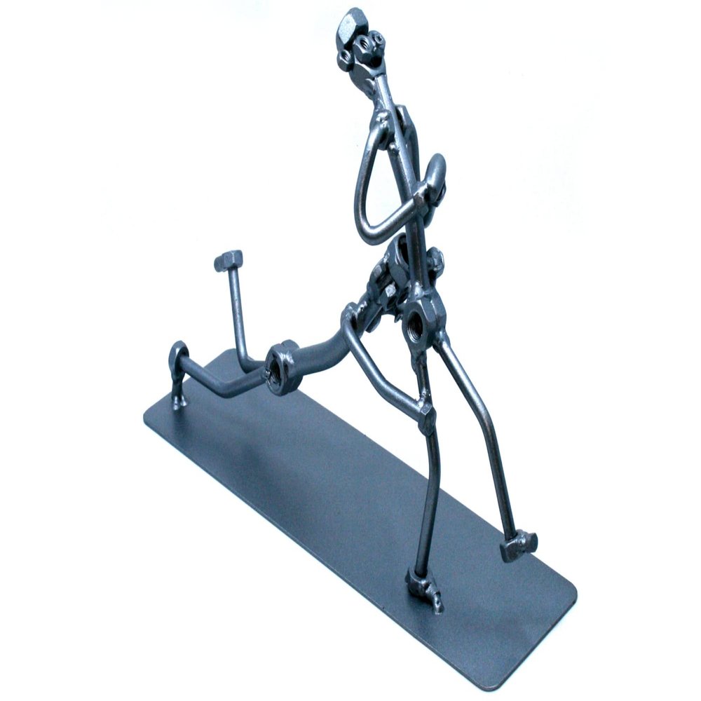 Rugby Player Gift, Rugby coach gift nuts and bolts metal sculpture, Handmade welded industrial decor for shelf for Rugby Lovers Fan Dad