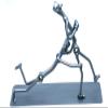 Rugby Player Gift, Rugby coach gift nuts and bolts metal sculpture, Handmade welded industrial decor for shelf for Rugby Lovers Fan Dad view 2