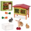 Civaner 11 Pcs Bunny Toys and Playsets Farm World Set Farm Animal Figures Barnyard Carrot Rabbit Hutch Accessories for Kids Ages 3 and Above Learning Educational Toys Birthday Gift view 1