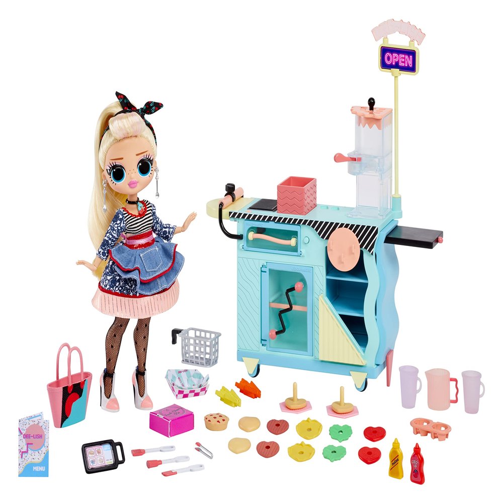L.O.L. Surprise! OMG to-Go Diner Playset with 45+ Surprises- Miss Sundae Exclusive Fashion Doll with Color Change Features Including Accessories, Holiday Toy , Great Gift for Kids Ages 4 5 6+ Years