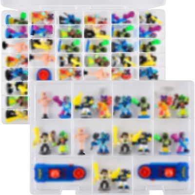 Double Layer Case Compatible with Akedo Ultimate Arcade Warriors Figures Packs, Mini Battling Action Character Collector Storage Fits for Battle Arena/ for Legendary Attack Toy Figure Bots (Box Only)