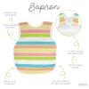 BapronBaby Rainbow Stripes Bapron - No Neck Tie Safer Bib for Baby & Toddler - Soft Waterproof Stain Resistant - Machine Washable - Sz Preschool 3-5yrs view 2