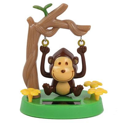 VALINK Solar Powered Dancing Animal, Solar Car Dashboard Decor Toy Cartoon Monkey Swinging Dynamic Auto Ornaments for Office Car Supplies Decoration