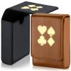 2 Pieces Single Deck PU Leather Playing Card Case Holder Black Brown Deck Holder Playing Card Holders for Adults Box Protector Poker Case Fits Poker and Bridge Size for 3.54x 2.36 Inch Gard view 1