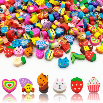 300 Pieces Mini Erasers Assortment Novelty Pencil Erasers Bulk for Office, Stationery, and Craft Projects (Multi-Style)