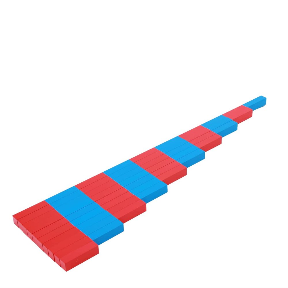 Montessori Numerical Rods for 4+ Year Olds - Blue and Red Wooden Math Game Without Digital Cards - Preschool Learning and Sensory Toys for Toddlers