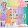 JOYMEMO On Cloud 9 Birthday Decorations for Girls Pastel Rainbow Balloon Garland Arch Kit On Cloud 9 Cake Topper/Balloon Banner for Sky Theme 9th Birthday Party Supplies view 2