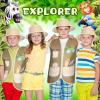 Coume 12 Pcs Safari Hats and Vest Safari Dress Costume Include 6 Plastic Explorer Hats and 6 Jungle Vest Party Supplies for Theme Jungle Party Birthday Halloween Decorations view 2