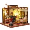 Montidey Chinese Style Lute-Playing, Chess, Calligraphy, and Painting,Wooden Miniature Dollhouse Kit with Furniture,DIY Antique Courtyard Model Dollhouse Puzzle Craft Gift (Painting) view 1
