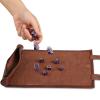 Civaner Dice Mat Tray Rolling Mat with Zipper PU Leather Folding Scroll Dice Bag Holder Table Christmas Game Accessories(Brown, Black,2 Pieces) view 3