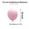 18 inch Pastel Pink Balloons, 15 pcs Big Thicker Baby Pink Latex Balloons for Birthday Wedding Baby Shower Party Decorations (Pastel Pink) view 2