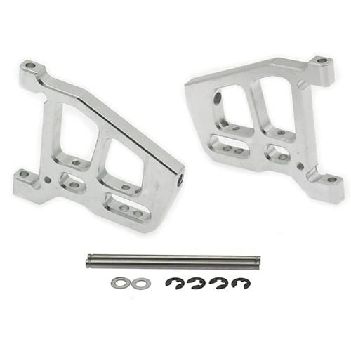 Replacement Part For Front Lower Suspension Arm 2PCS Alloy For Rc Model Car 1/10 Racing Buggy Truggy S-Course Desert 512008 - (Color: Silver)