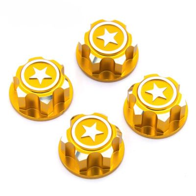 Replacement Part For X-MAXX RC Metal 17mm Hex Wheel Mount Nuts Set Car Parts - (Color: Gold)