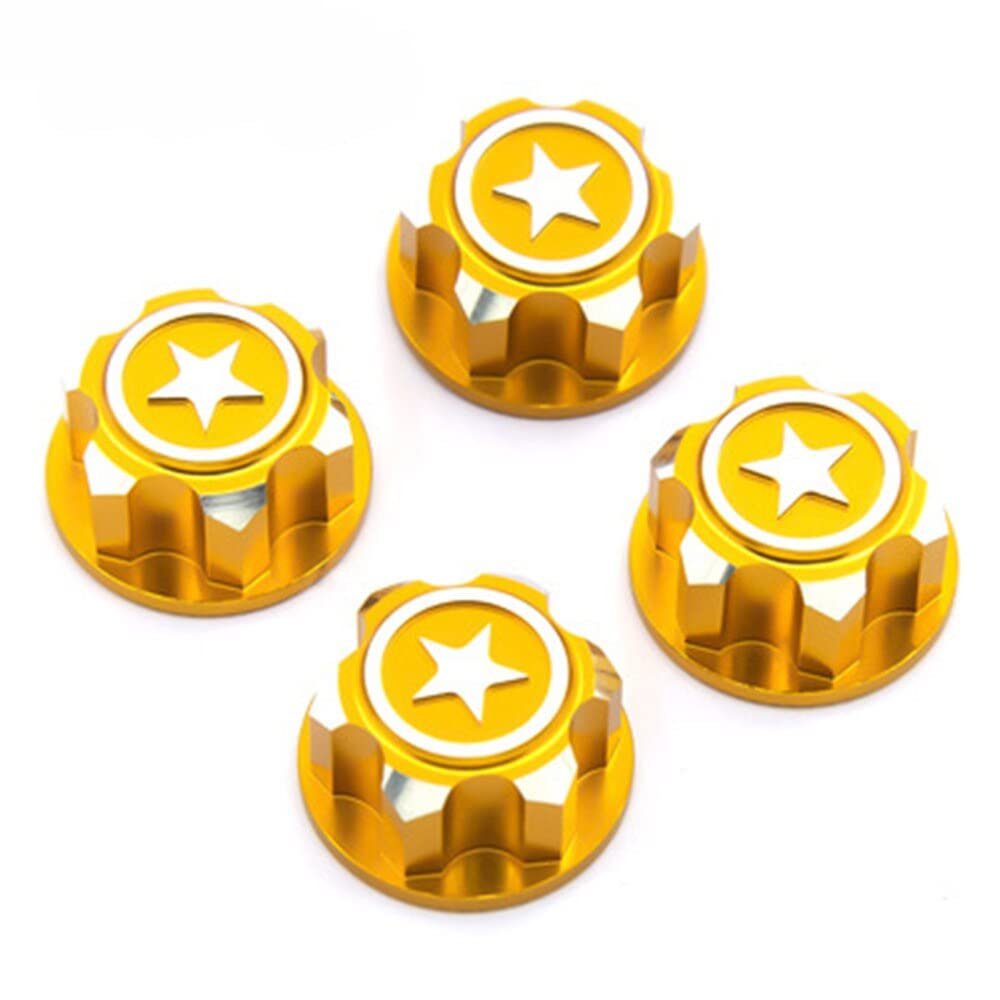 Replacement Part For X-MAXX RC Metal 17mm Hex Wheel Mount Nuts Set Car Parts - (Color: Gold)