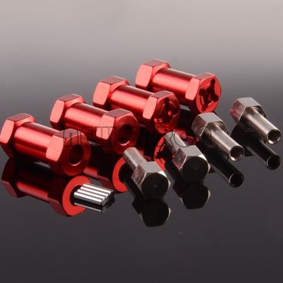 Replacement Part For 4 STUKS Metalen 12MM HEX Drive Klimmen Simulatie 20MM Koppeling RC Auto Voor CC01 AX10 SCX10 HEX25 ENRON - (Color: Red)