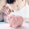 11''Large Pink Piggy Bank for Adults Must Break to Open,Piggy Bank for Boys,Ceramic Coin Bank,Girls Money Box Jar,alcancias de Dinero para adultos nios,Modern Home Decor Living Room view 2