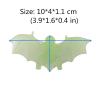 10 Realistic Plastic Fake Bats - Spooky Wall Decor for Halloween Trick Decoration Supplies (Green) view 2