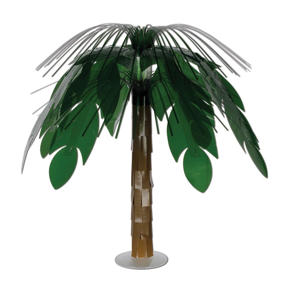 Party Central Pack of 6 Green and Brown Jungle Palm Cascade Table Centerpiece Party Decors 18