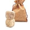 Creative 30MM Wooden Constellation Dice Set, Laser Engraved 6-Sided Wood Big Zodiac Dices for Constellation Divination Accessory (2Pcs/Set(1Pair), V2) view 1