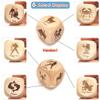 Hometu Creative 30MM Wooden Constellation Dice Set, Laser Engraved 6-Sided Wood Big Zodiac Dices for Constellation Divination Accessory (2Pcs/Set(1Pair), V1) view 4