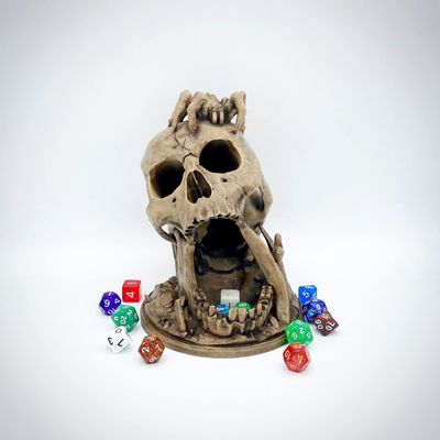 3D Printed Hand-Painted Desert's Kiss Skull Diorama Dice Tower