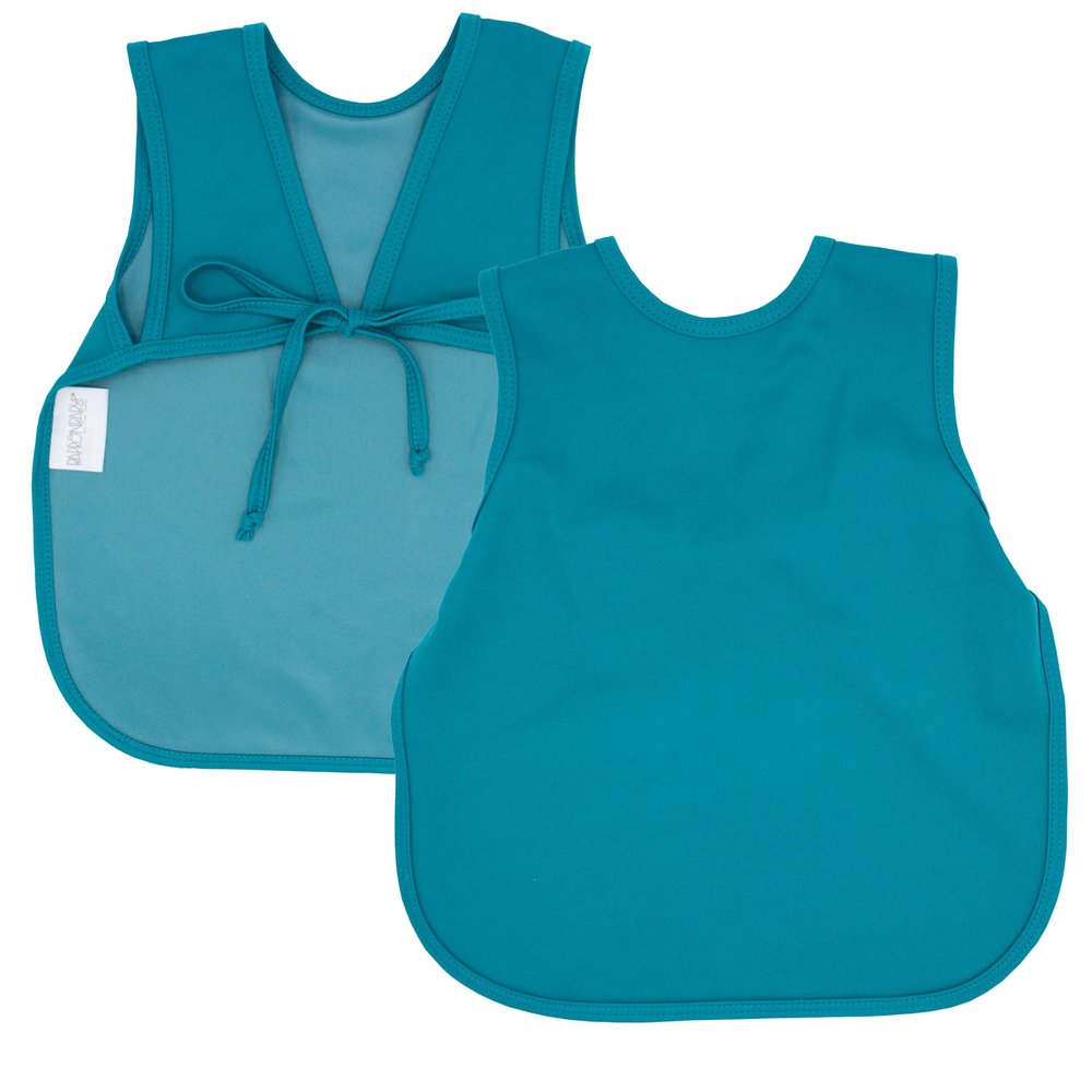 BapronBaby Minimalist Teal Bapron - No Neck Tie Safer Bib for Baby & Toddler - Soft Waterproof Stain Resistant - Machine Washable - Sz Preschool 3-5yrs