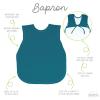BapronBaby Minimalist Teal Bapron - No Neck Tie Safer Bib for Baby & Toddler - Soft Waterproof Stain Resistant - Machine Washable - Sz Preschool 3-5yrs view 2