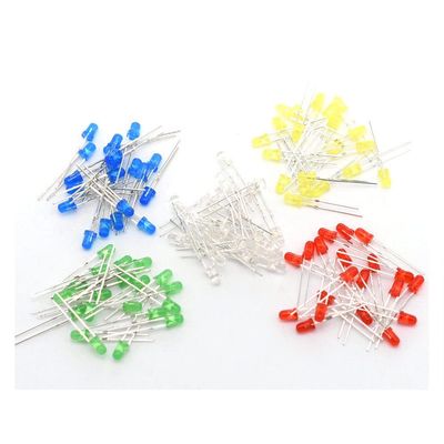 100pcs 3mm LED Light White Yellow Red Green Blue Assorted Kit DIY LEDs Set Electronic DIY kit