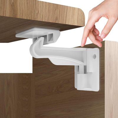 2 Pack Upgraded Invisible Baby Proofing Cabinet Latch Locks No Drilling or Tools Required, Works with Most Cabinets and Drawers, Child Proof Cabinet Locks Latches - Adhesive Easy Installation