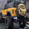 H-TECH RC CNC Aluminum Metal Rear Bumper & LED Light Kit for Traxxas TRX4 Ford New 2021 Bronco 1/10 Accessories, Gold view 3