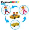 PicassoTiles Mini Magnetic Tiles Expansion Car Truck and Figures Play Set, Kids Building Magnet Bricks STEM & Learning Toys, Magnetic Add-ons, Car Toys, Toddler Preschool 3 years and up boys and girls view 4