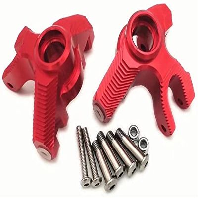for LOSI 1/8 LMT Solid AXLE 4WD LOS244004 LOS244005 Aluminum Front Knuckle Arm Spindle Set Red