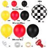150PCS Race Car Balloons Arch Garland Kit Racing Car Birthday Party Checkered Foil Balloons for Birthday Decorations No Backdrop view 2