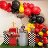 150PCS Race Car Balloons Arch Garland Kit Racing Car Birthday Party Checkered Foil Balloons for Birthday Decorations No Backdrop view 4