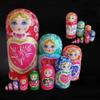 KKNH Matryoshka Cute Russian Matryoshka Dolls 10 Pieces Handmade Wooden Nesting Dolls Toys Home Decoration Blessing Gift view 2